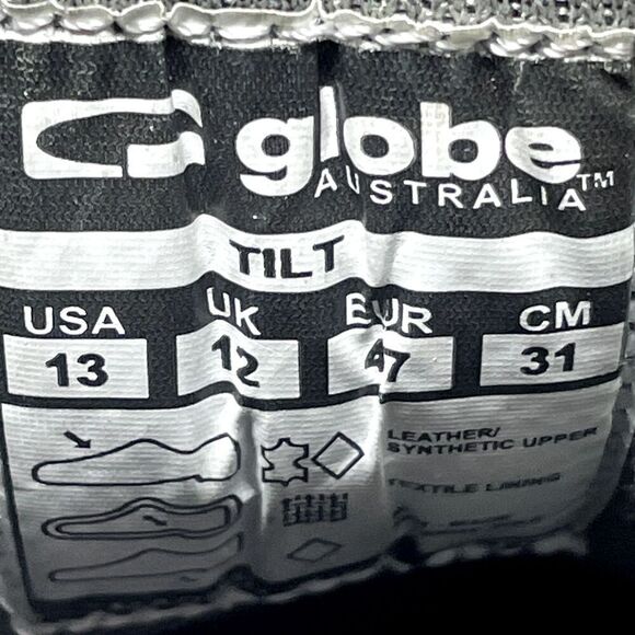 NEW Globe Tilt Skate Shoes Sneakers Fat Tongue Y2K Black/Black TPR Men's Size 13 - Picture 8 of 9